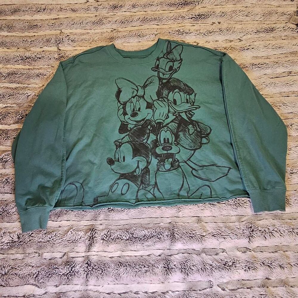 Disney Men's Black and Green Sweatshirt